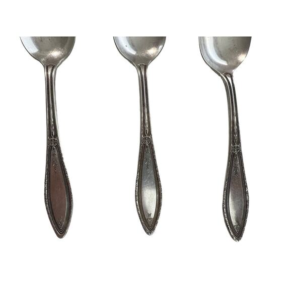 Vintage Wm A Rogers A1 Mystic Coronet Silverplate Oneida 1926 Teaspoon 6in 3pc - Picture 3 of 5